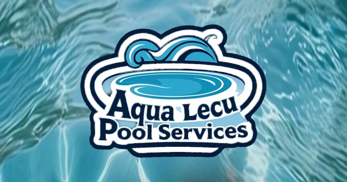 Aqua Lecu Pool Services Logo on water background